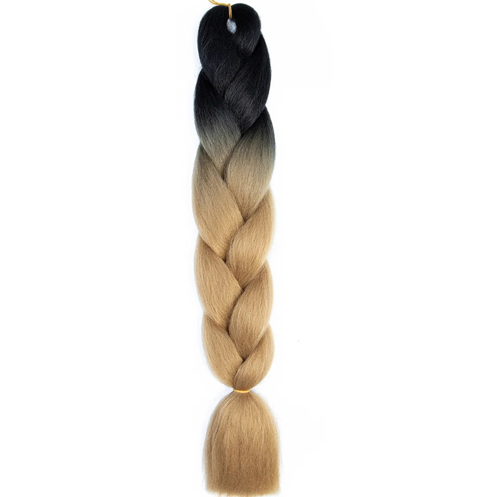 24 Inch Jumbo Braids Extensions – Synthetic Afro Ombre Kanekalon Braiding Hair for Children 22