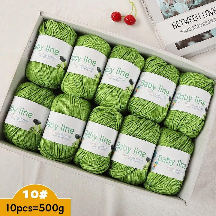 500g Soft Medium-Thick Knitting Yarn Set (10 Pieces) – Cozy Yarn for Sweaters, Hats, Scarves & Crochet Projects