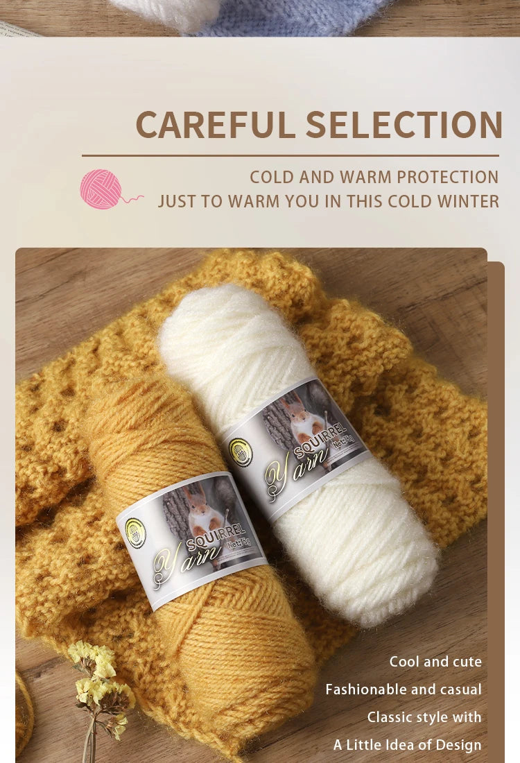 Thick Imitation Fur Yarn Ball – Soft DIY Knitting Yarn for Hats, Scarves, Coats & Shawls