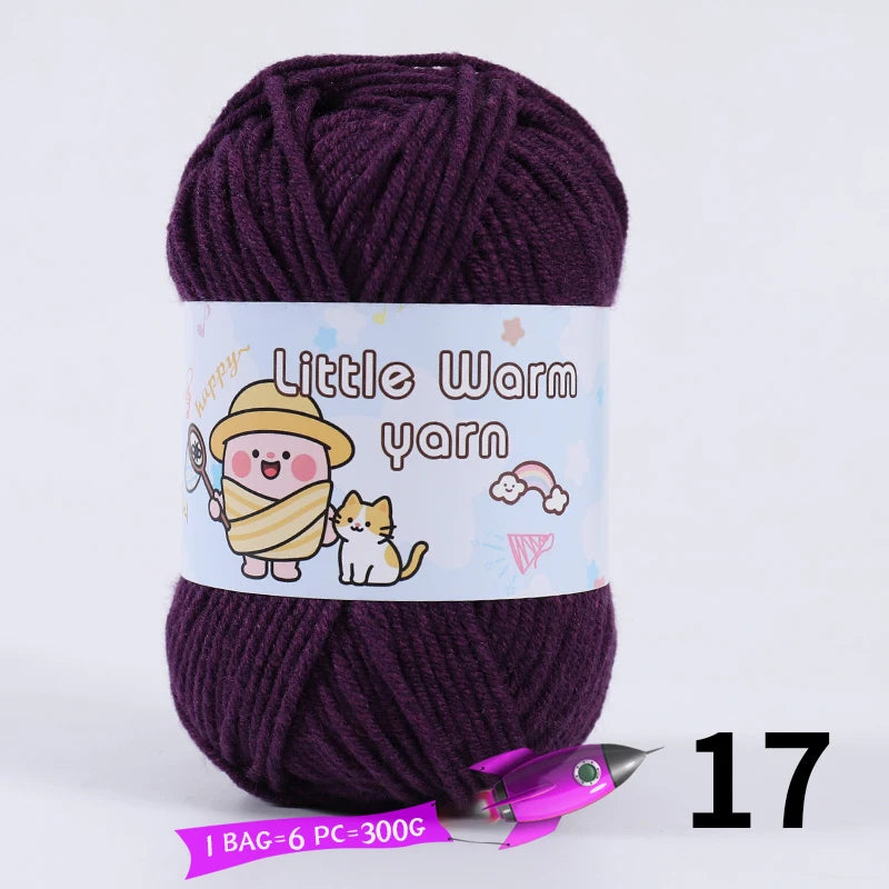 300g Medium-Thick Soft Yarn – DIY Hand-Knitting Yarn Balls for Sweaters, Hats & Crafts (6 Pieces / Pack)