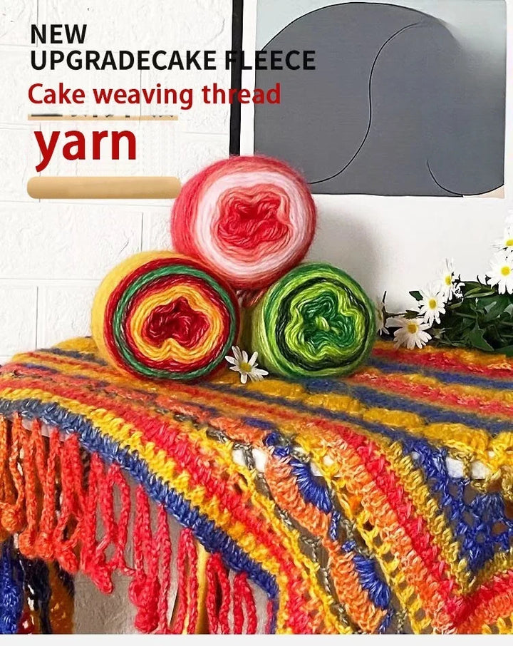 190g Rainbow Gradient Mohair Yarn – Long Section Dyed Spray Yarn for Sweaters, Shawls & Scarves (2 Pieces/Pack)