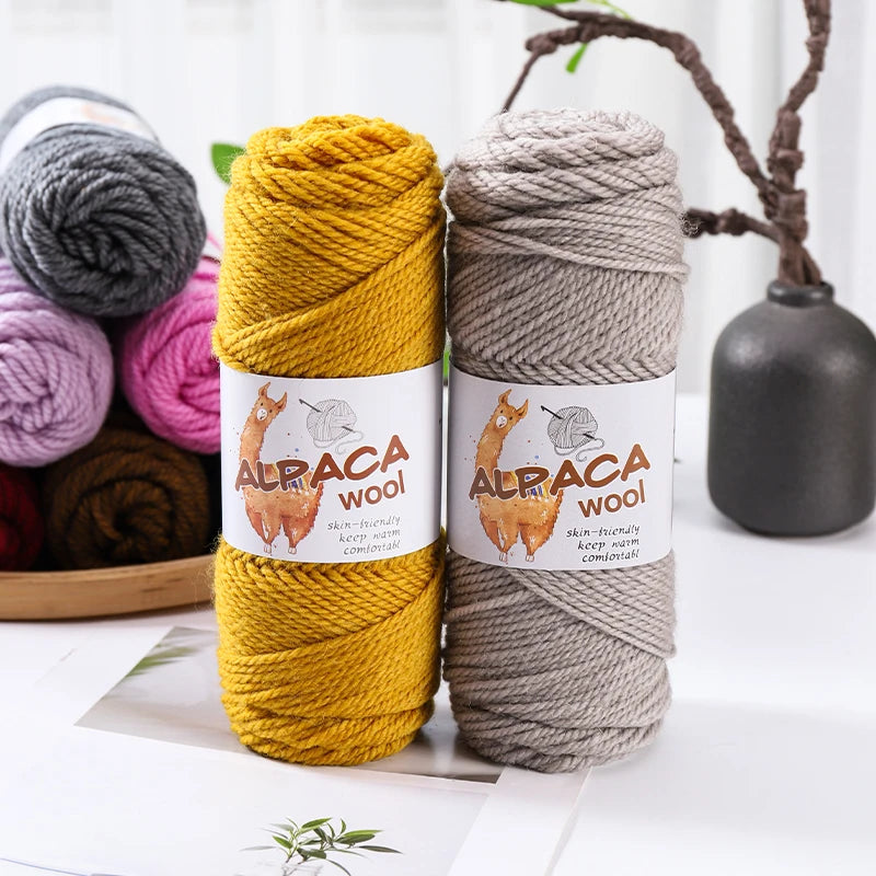 500g Thick Alpaca Wool Yarn Set (5 Skeins) – Soft Warm Knitting Yarn for Sweaters, Scarves, Hats & Winter Crafts