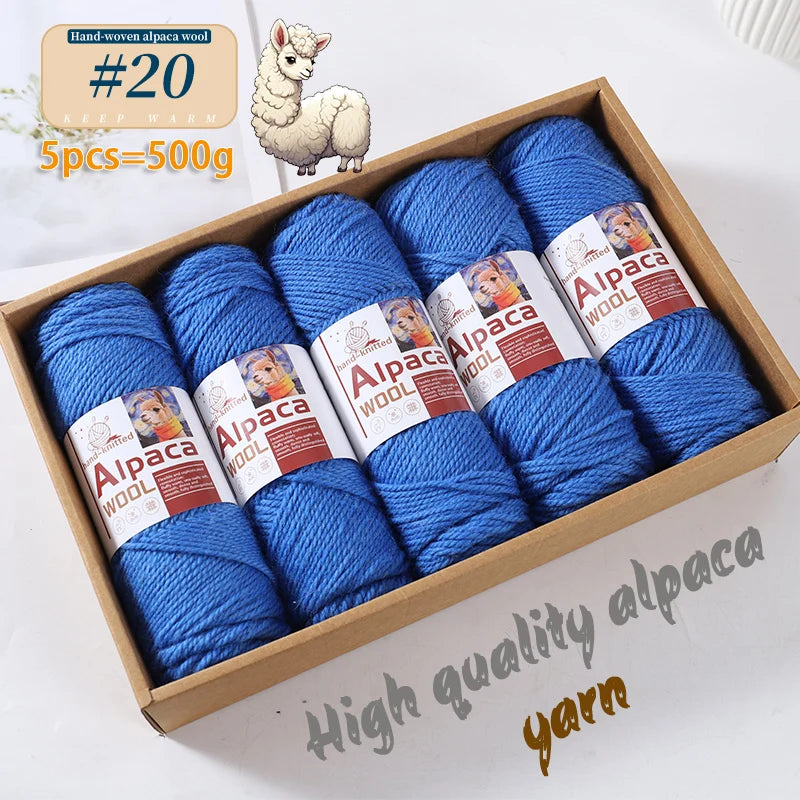 500g Alpaca Wool 245 Stick Stitch Yarn (5 Pieces) – Thick Knitting Yarn for Sweaters, Coats, Blankets & DIY Crafts