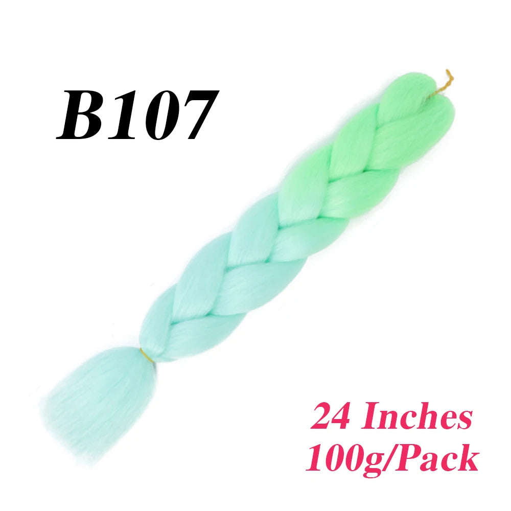 24 Inch Jumbo Braiding Hair – Afro Ombre Synthetic Extensions for Children’s Braids (100g) 33