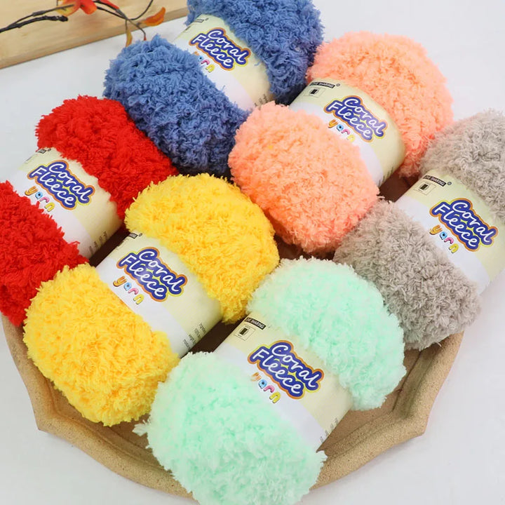 Soft Coral Yarn – Fluffy, Skin-Friendly Knitting Yarn for Sweaters, Scarves & DIY Winter Wearables