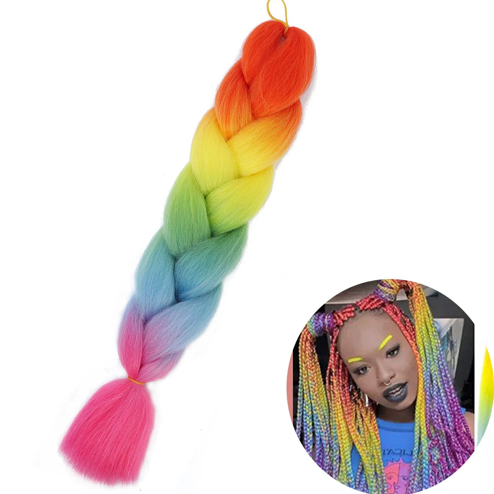 24” Synthetic Yaki Braids – Kanekalon Ombre Jumbo Braiding Hair Extensions 22