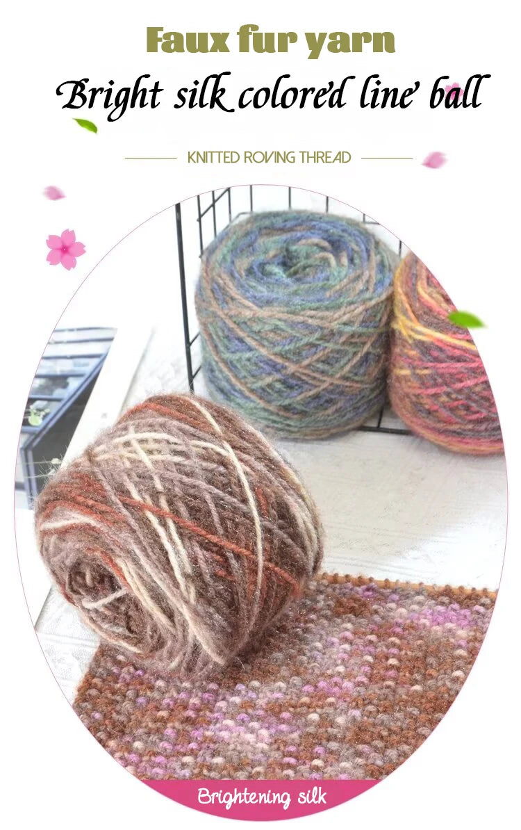 290g Colorful Gradient Imitation Squirrel Yarn – Thick Section-Dyed Yarn for Knitting & Crochet (2 Pcs/Pack)