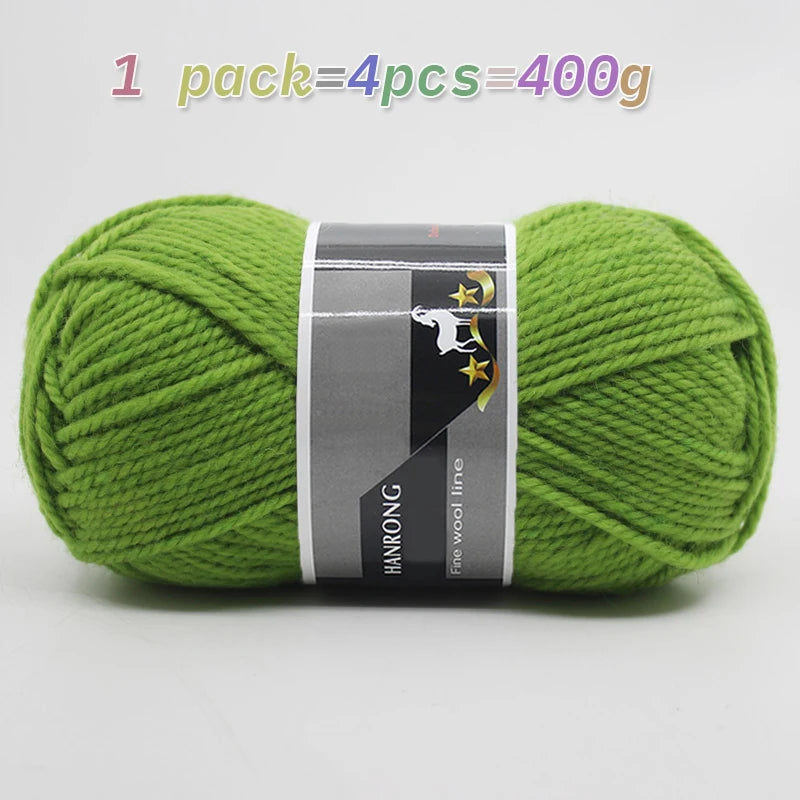 400g Thick Alpaca Wool Yarn – Chunky Knitting Yarn for Sweaters, Scarves, Hats & Coats (4 Skeins Pack)