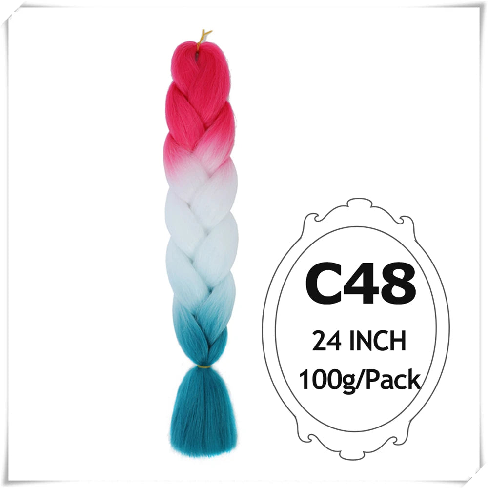 Pre-Stretched Jumbo Braiding Hair – 24 Inch Ombre Purple Synthetic Crochet Extensions for Women