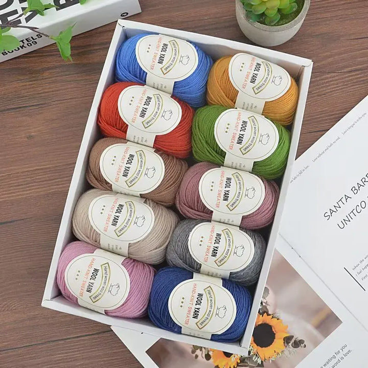 500g 2112 Medium-Fine Wool Yarn – Soft DIY Knitting Yarn for Sweaters, Jackets, Scarves, Hats & Handmade Crafts (10pcs Bag)