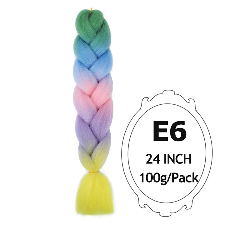 Ombre Braiding Hair 24 Inch – Colorful Jumbo Synthetic Braiding Hair Extensions for Women (Purple, Pink, White, Red, Blue)