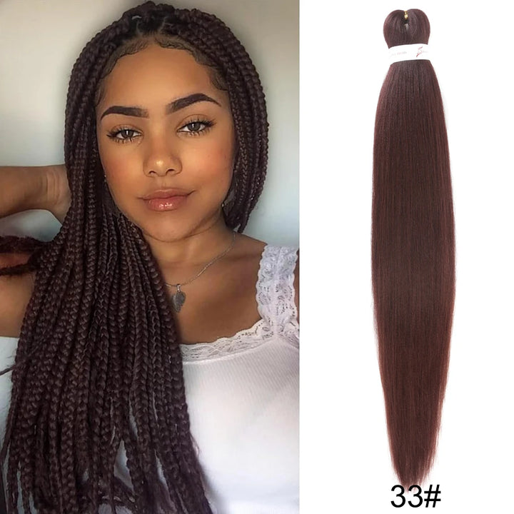 26 Inch Pre-Stretched Braiding Hair – Xpression-Style Smooth Yaki Straight Synthetic Extensions