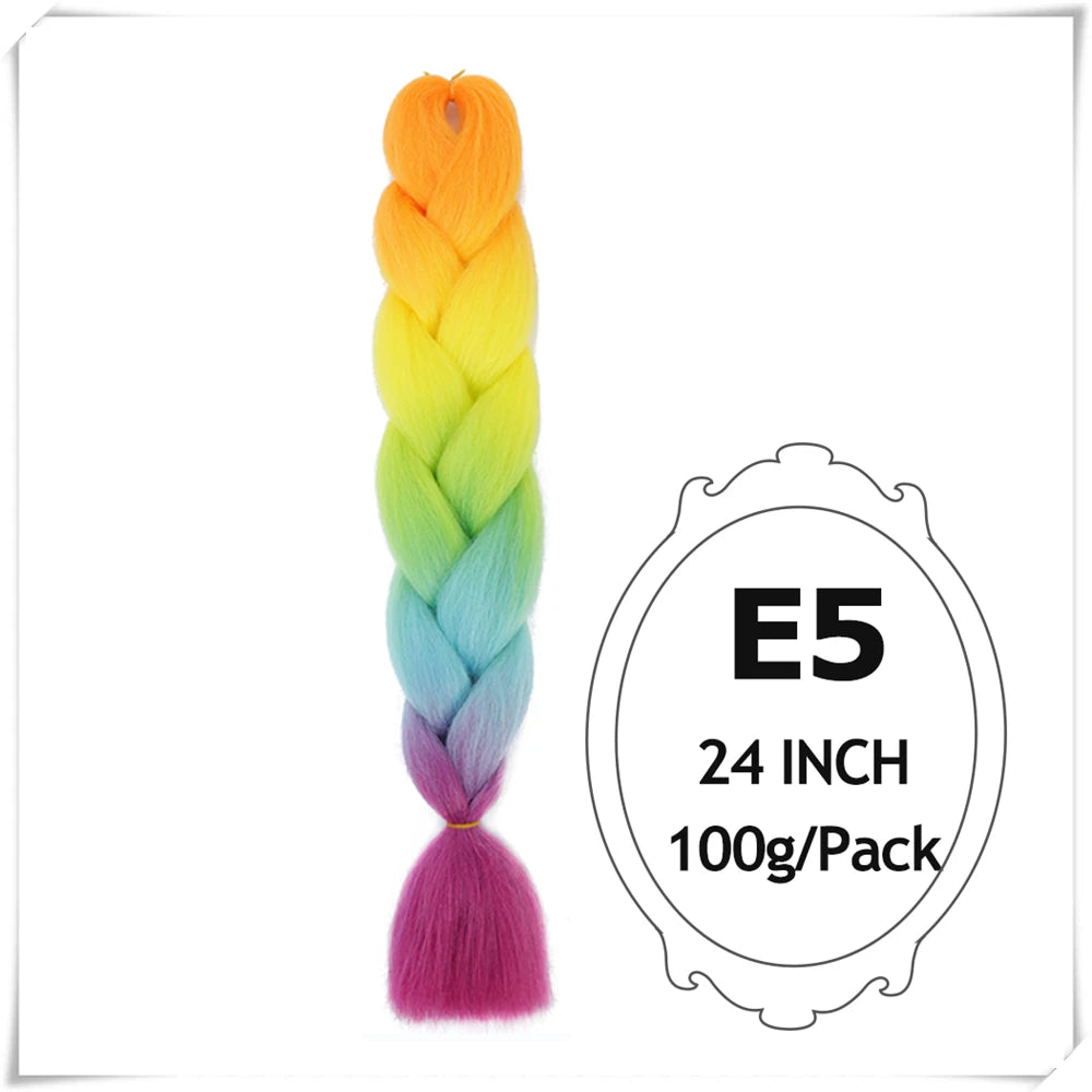 Pre-Stretched Jumbo Braiding Hair – 24 Inch Ombre Purple Synthetic Crochet Extensions for Women