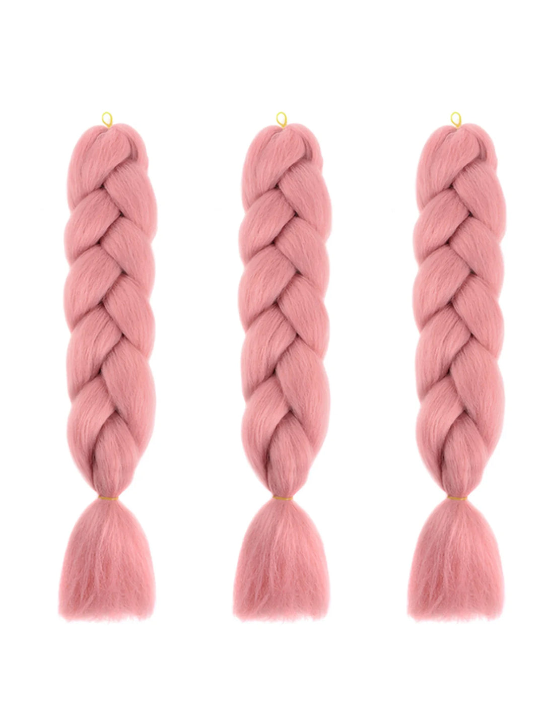 3 Packs 24 Inch Rainbow Braiding Hair Extensions – Ombre Synthetic Jumbo Braid Hair for Crochet Braids (Rose Red)