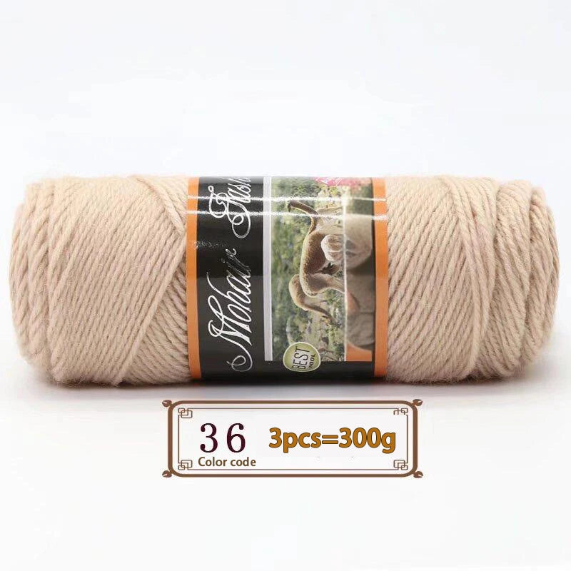 300g Colorful Mohair Alpaca Yarn – Soft Knitting Yarn for Sweaters, Scarves, Hats & DIY Crafts