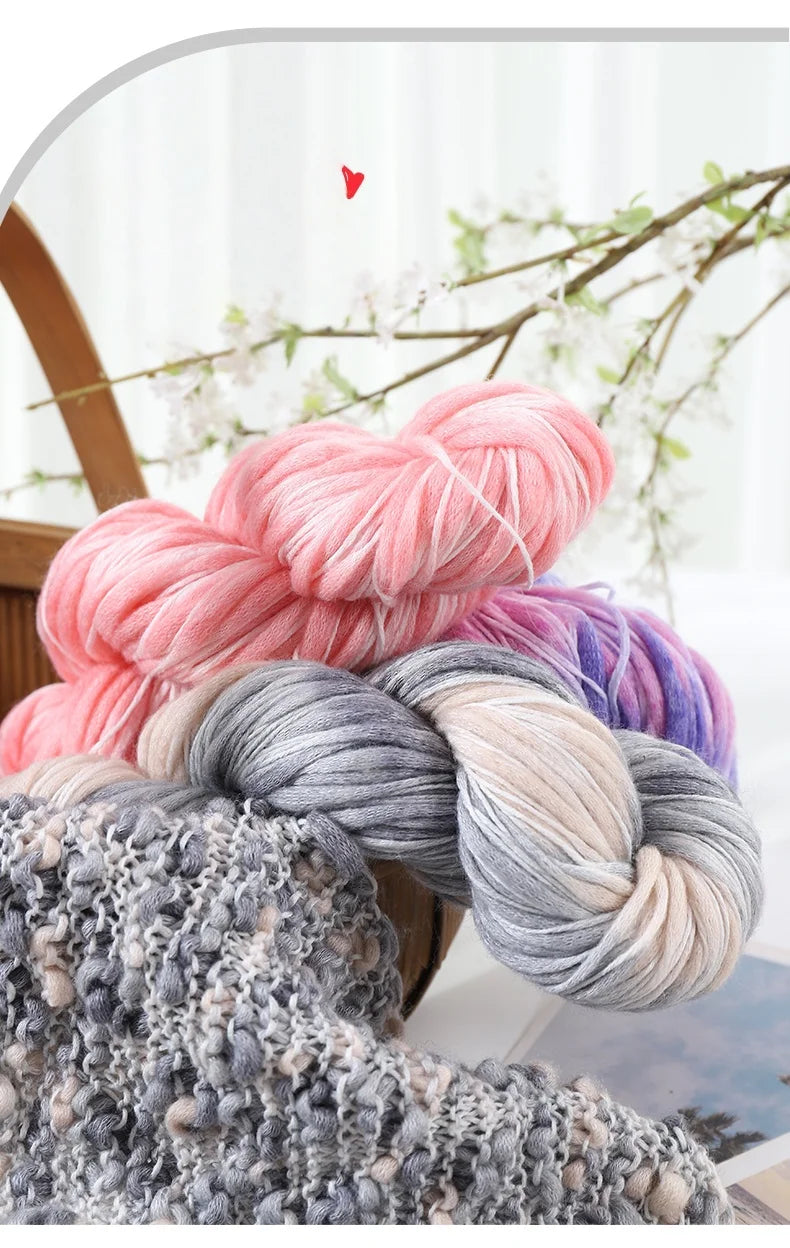 Fancy Twisted Cashmere Yarn – Irregular Imitation Bean Yarn for Hand-Knitting Sweaters, Cardigans, Shawls & DIY Crafts
