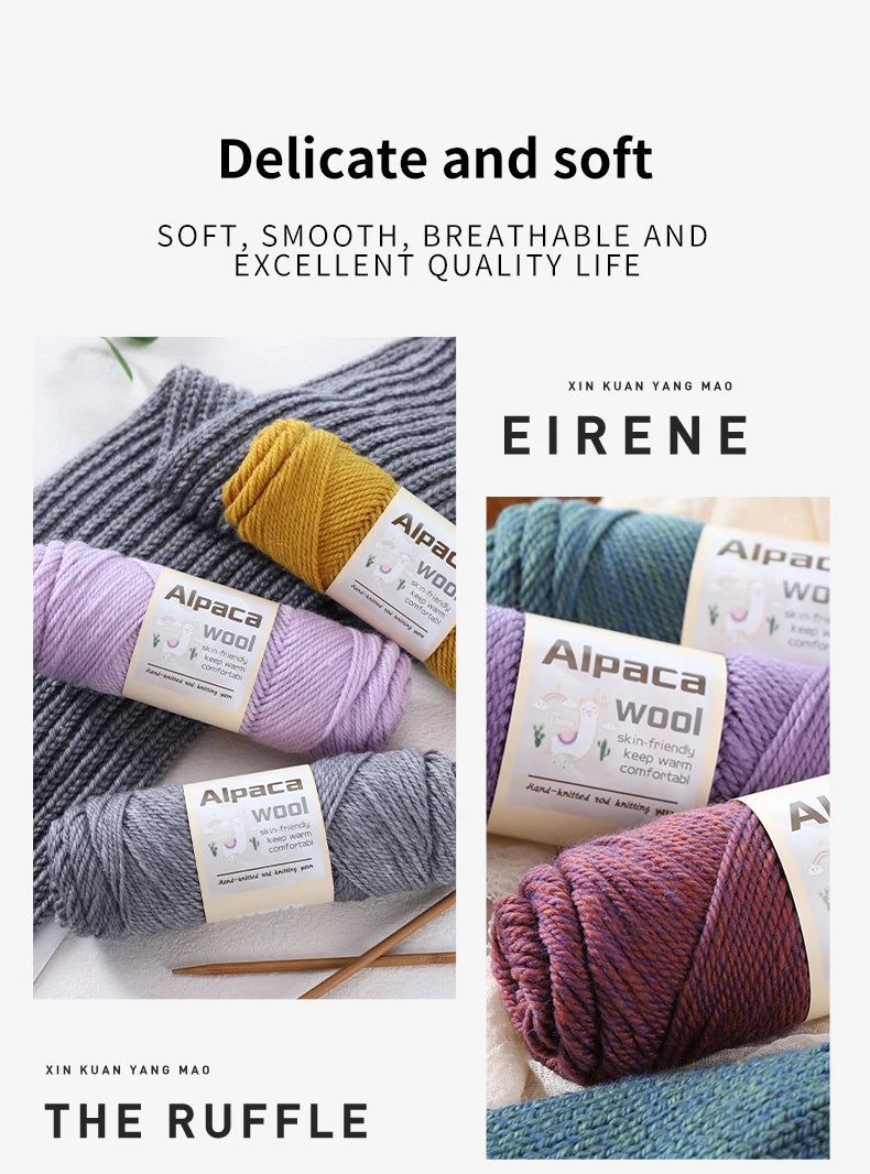 450g Alpaca Wool Yarn Set (6 Pieces) – Thick Knitting Yarn for Sweaters, Shawls, Hats & Winter Crafts