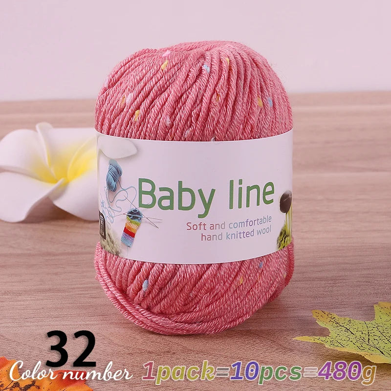 480g Star Dot Multicolor Yarn – Medium-Thick Knitting Yarn for Sweaters, Scarves & Hats (10 Pieces/Pack)