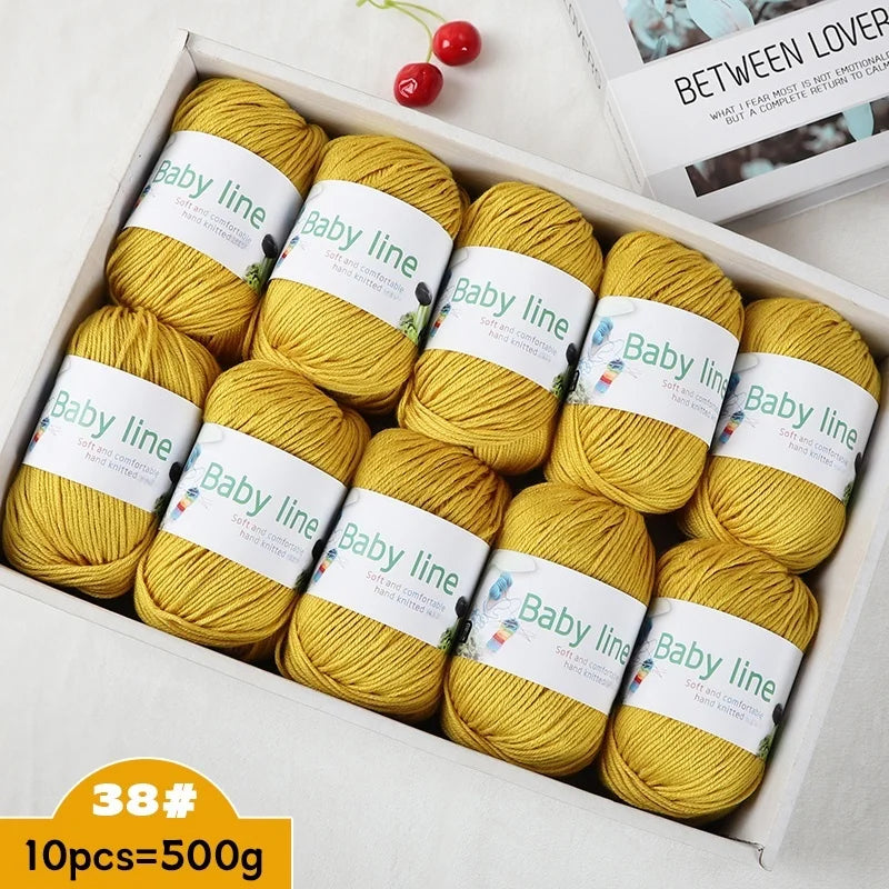 500g Soft Medium-Thick Knitting Yarn Set (10 Pieces) – Cozy Yarn for Sweaters, Hats, Scarves & Crochet Projects