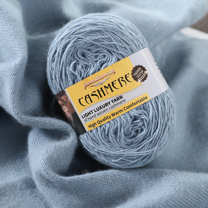 Premium Cashmere Blend Knitting Yarn Set – Medium-Fine Soft Wool Yarn for Sweaters, Scarves, Hats & Shawls (6 Main + 6 Elastic Threads)