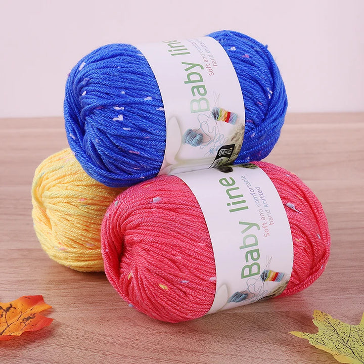 480g Star Dot Multicolor Yarn – Medium-Thick Knitting Yarn for Sweaters, Scarves & Hats (10 Pieces/Pack)
