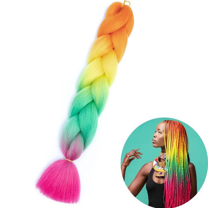 24” Synthetic Yaki Braids – Kanekalon Ombre Jumbo Braiding Hair Extensions 22