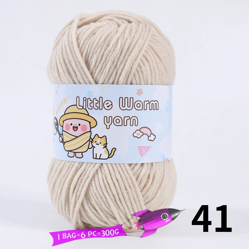 300g Medium-Thick Soft Yarn – DIY Hand-Knitting Yarn Balls for Sweaters, Hats & Crafts (6 Pieces / Pack)