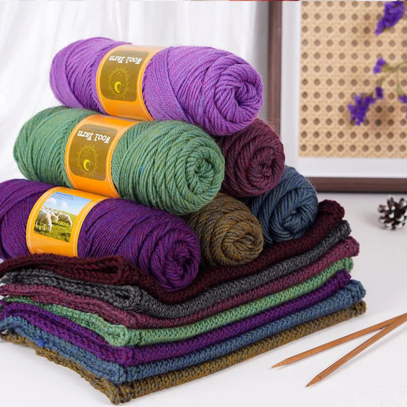 500g Colorful Alpaca Yarn – Thick Knitting Yarn for Sweaters, Coats, Scarves, Hats & Winter DIY Crafts