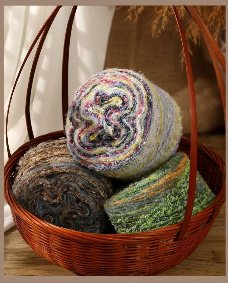 200g Oil Painting Gradient Mohair Wool Yarn (2 Pieces) – Colorful Rainbow Yarn for Sweaters, Coats, Hats & Scarves