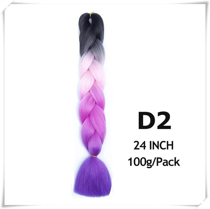 Pre-Stretched Jumbo Braiding Hair – 24 Inch Ombre Purple Synthetic Crochet Extensions for Women