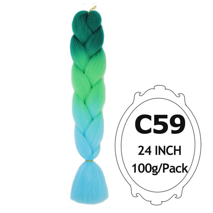 Ombre Braiding Hair 24 Inch – Colorful Jumbo Synthetic Braiding Hair Extensions for Women (Purple, Pink, White, Red, Blue)