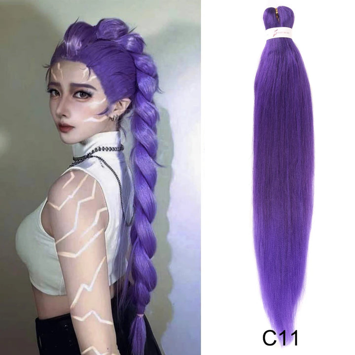 26 Inch Pre-Stretched Braiding Hair – Xpression-Style Smooth Yaki Straight Synthetic Extensions