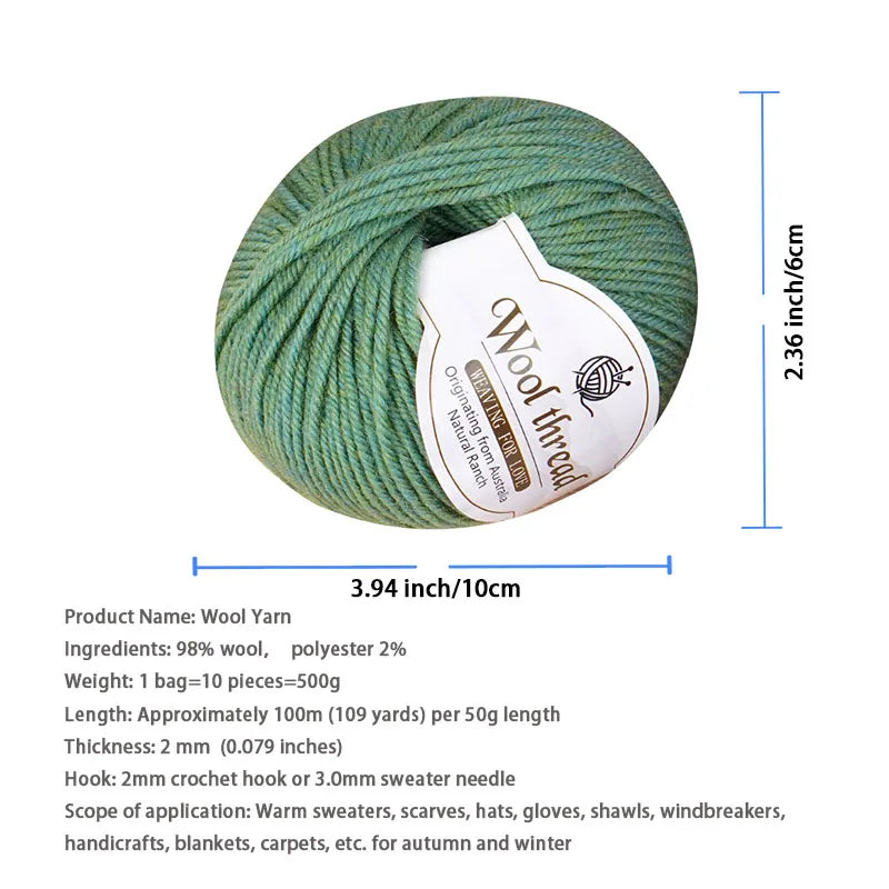 Rainbow Gradient Alpaca Wool Yarn – Medium Thick Knitting Yarn for Sweaters, Scarves, Shawls & DIY Crafts