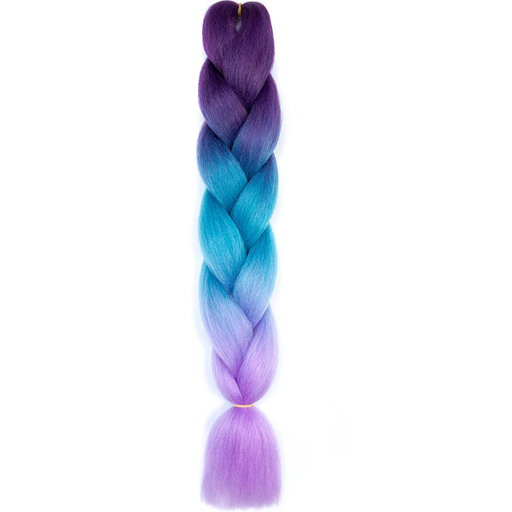 24 Inch Jumbo Braids Extensions – Synthetic Afro Ombre Kanekalon Braiding Hair for Children 22