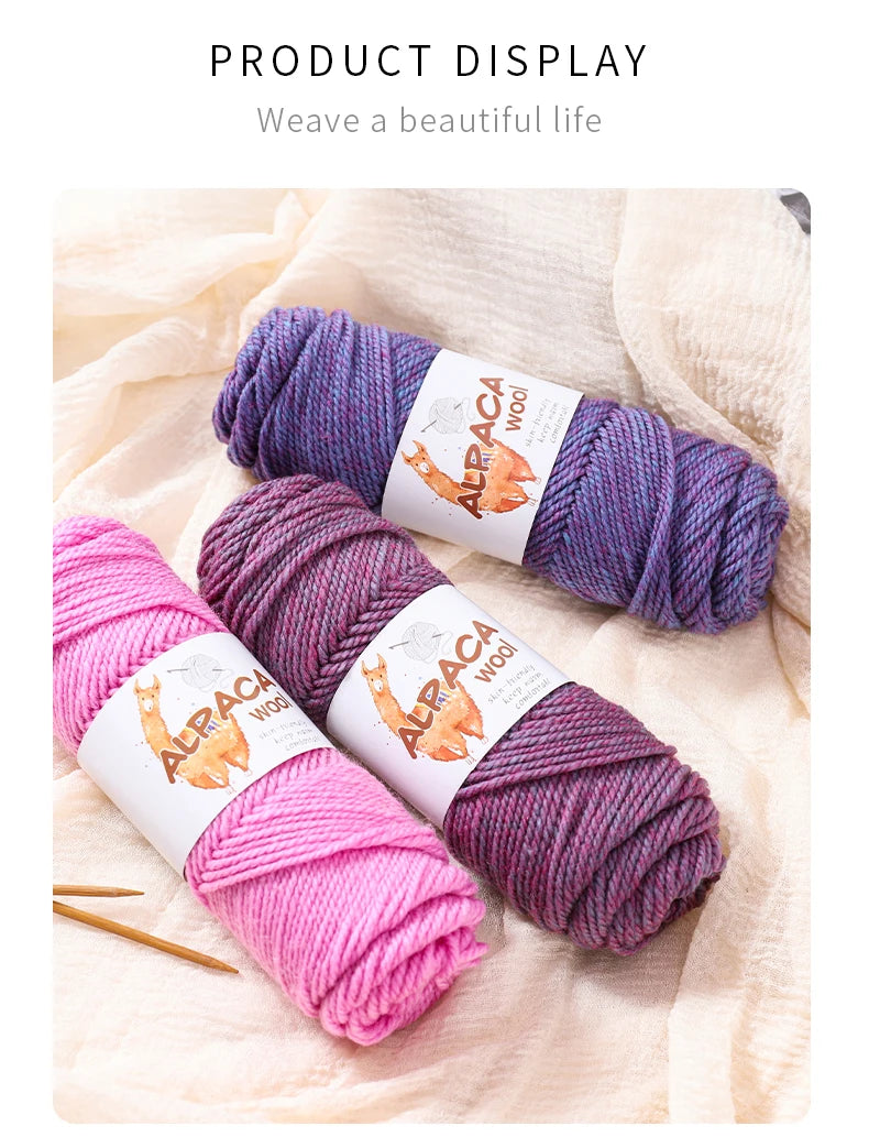 500g Thick Alpaca Wool Yarn Set (5 Skeins) – Soft Warm Knitting Yarn for Sweaters, Scarves, Hats & Winter Crafts