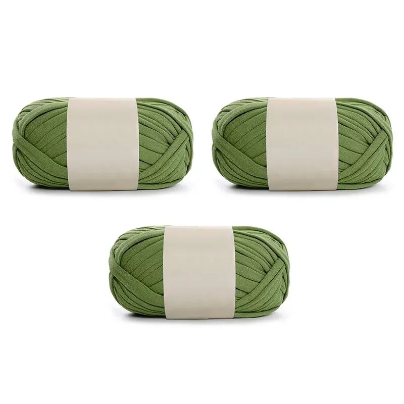 3PC 300g Thick Fabric Yarn – Soft Colored DIY Yarn for Carpets, Bags, Toys & Slippers