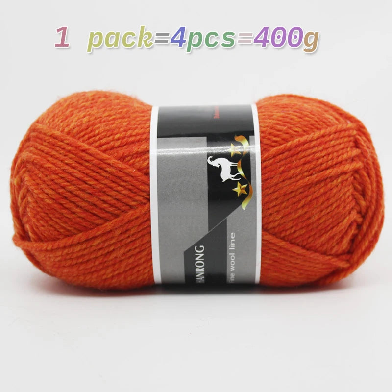 400g Thick Alpaca Wool Yarn – Chunky Knitting Yarn for Sweaters, Scarves, Hats & Coats (4 Skeins Pack)