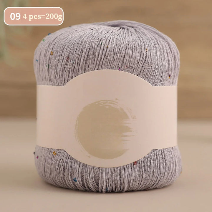 200g Colorful Sequin Yarn – Soft Knitting Yarn for Sweaters, Scarves & DIY Crafts (4 Pieces/Pack)