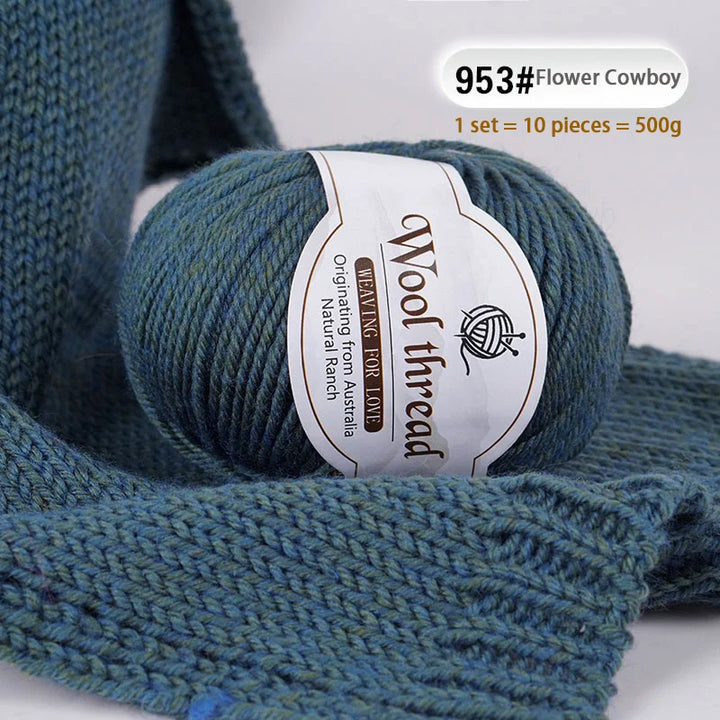 Rainbow Gradient Alpaca Wool Yarn – Medium Thick Knitting Yarn for Sweaters, Scarves, Shawls & DIY Crafts