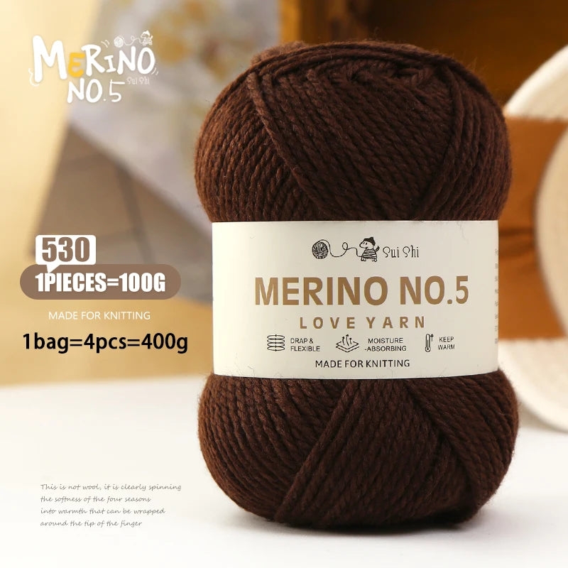 400g Alpaca Wool Blend Yarn Set (4 Pieces) – 245 Stick-Needle Medium-Thick Yarn for Sweaters, Coats, Scarves & DIY Crafts