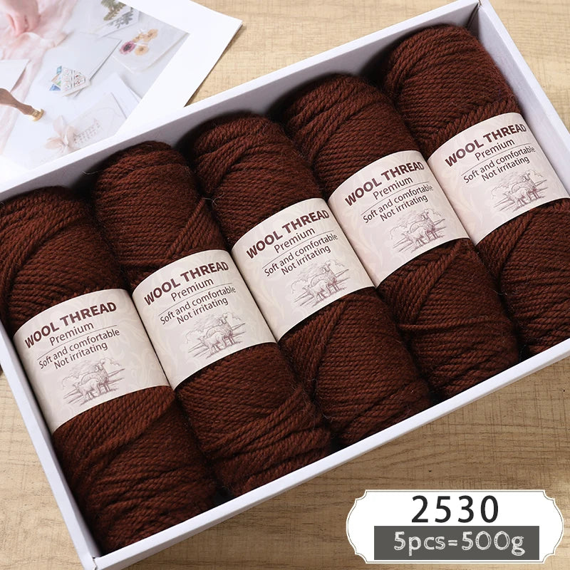 500g Thick Alpaca Wool Yarn – 245 Needle Knitting Yarn for Sweaters, Jackets & Accessories