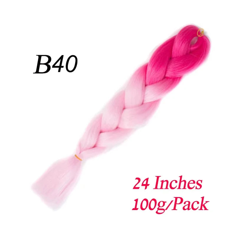 24 Inch Synthetic Ombre Braiding Hair – Jumbo Braid Extensions for DIY Hairstyles (Blue/Grey)