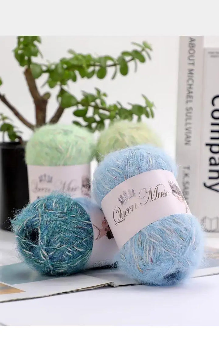 400g Multicolored Rainbow Alpaca Mohair Yarn – Soft Fluffy Knitting Yarn for Sweaters & Shawls (8 Pieces/Bag)