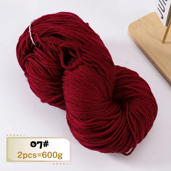 600g Thick Alpaca Wool Yarn Set (2 Pieces) – Premium Knitting Yarn for Sweaters, Scarves, Hats & DIY Crafts