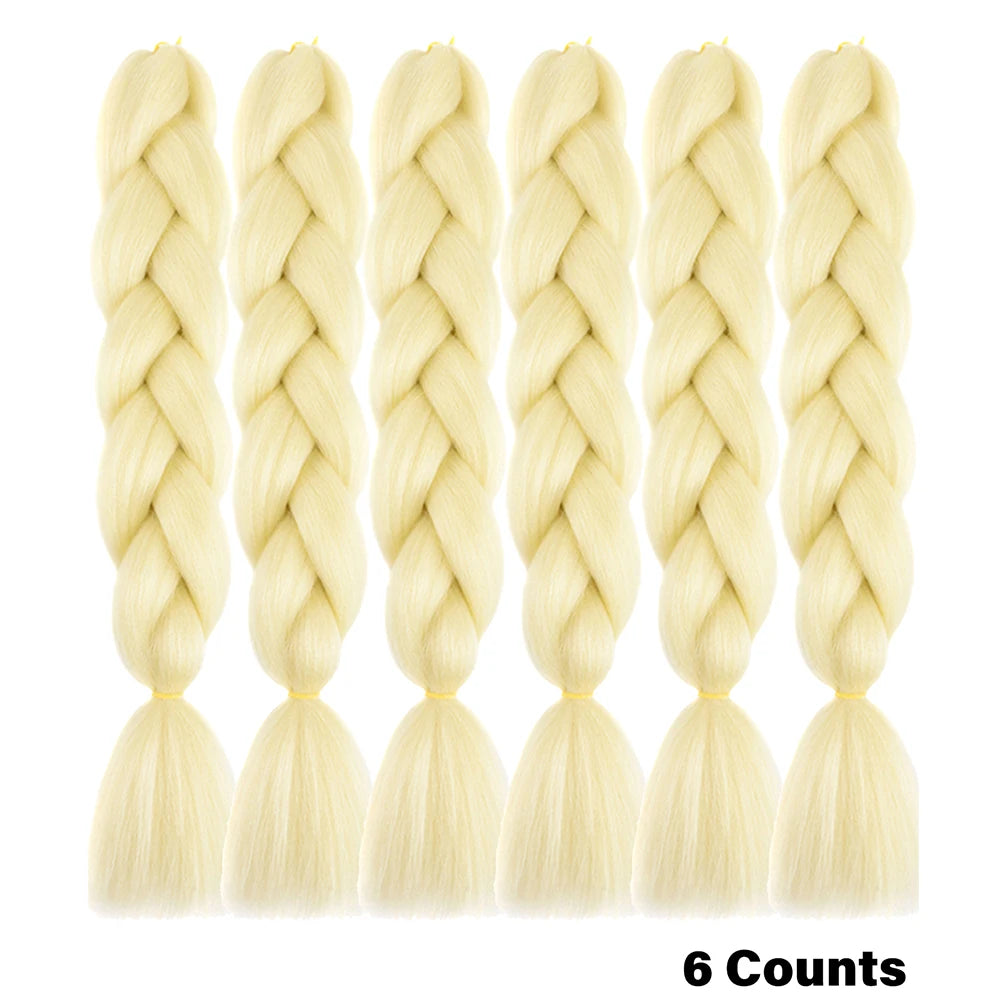 Rainbow Pre-Stretched Braiding Hair – Jumbo Box Braids High-Temperature Synthetic Extensions (6 Packs)