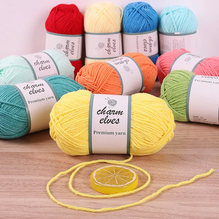 300g Multi-Color Acrylic Milk Yarn – Soft & Strong Knitting Yarn Balls (6 Pieces/Pack)