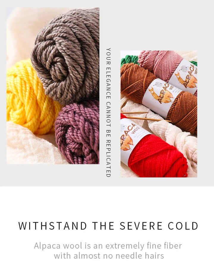 500g Thick Alpaca Wool Yarn Set (5 Skeins) – Soft Warm Knitting Yarn for Sweaters, Scarves, Hats & Winter Crafts
