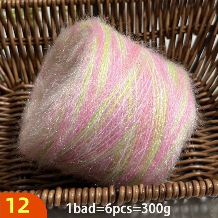 300g Soft Long-Haired Yarn Set – 6-Piece Fluffy Yarn for Knitting & DIY Projects