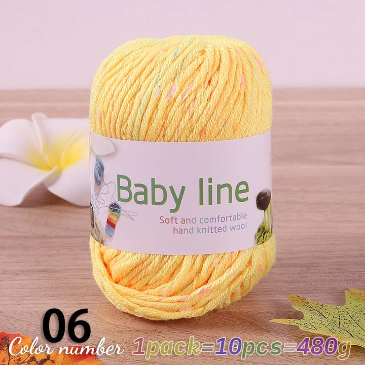 480g Star Dot Multicolor Yarn – Medium-Thick Knitting Yarn for Sweaters, Scarves & Hats (10 Pieces/Pack)