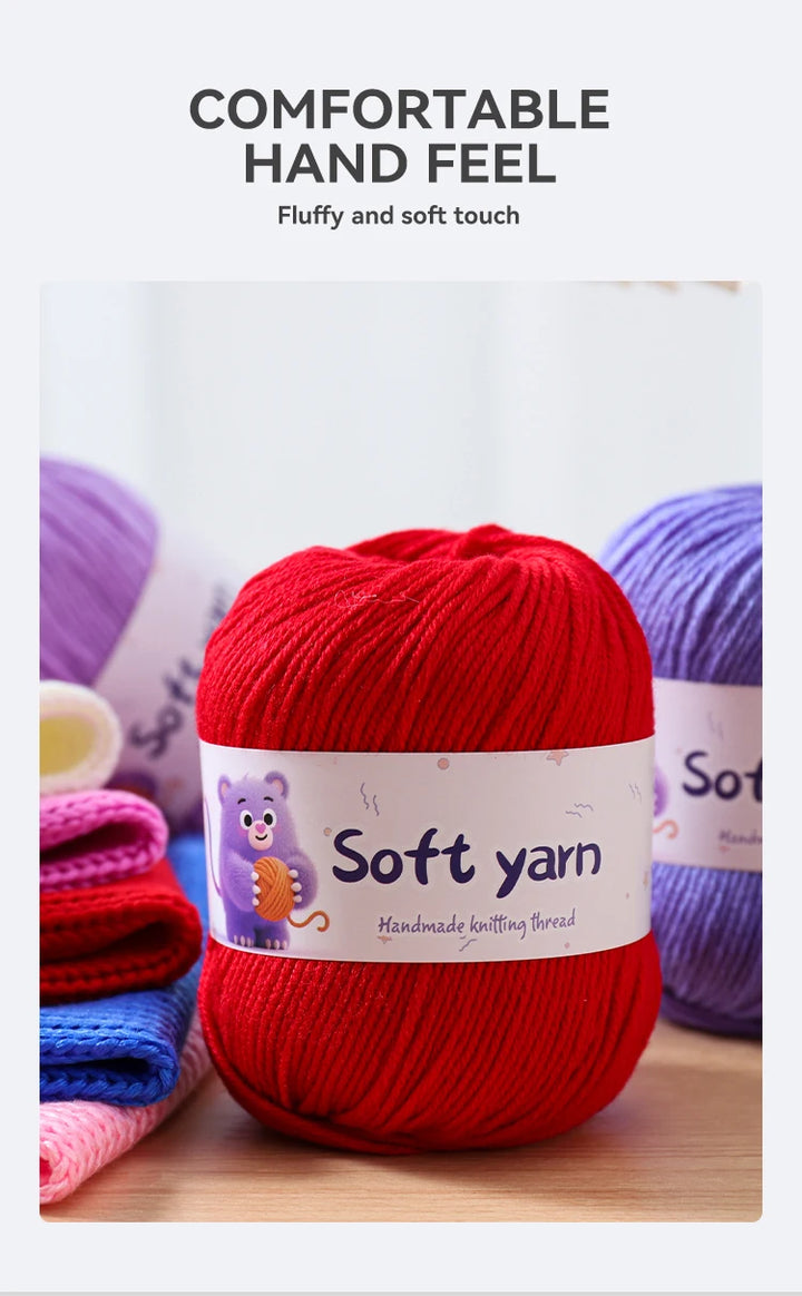 300g Soft Thin Yarn Balls – Lightweight Hand-Knitting Yarn for Sweaters, Hats, Scarves & DIY Crafts (6pcs Pack)